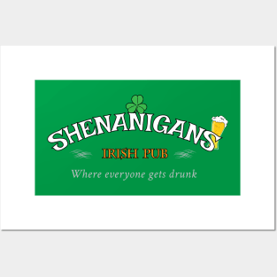 Shenanigans Irish Pub Funny Slogan Posters and Art